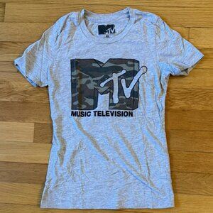 MTV Camouflage Logo Tee in Gray